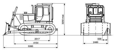 Габаритные размеры бульдозера Б10М.08