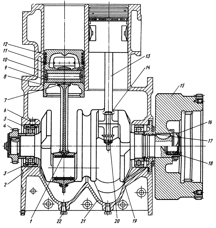 Рис. 44. Кривошипно-шатунный механизм Рис. 44. Кривошипно-шатунный механизм Т-130М